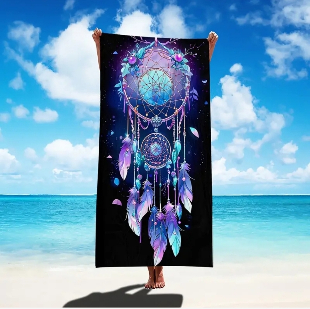 Neon fluorescent dream catcher towel Beach cover microfiber quick dry - Picture 4 of 6